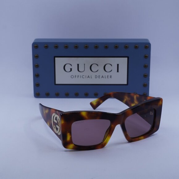 Gucci GG1842S 003 Square Sunglasses - Havana\Lilac - Picture 4 of 11